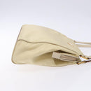 PRADA Hand Bag Nylon Beige Gold Auth 141616-3