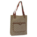 GUCCI GG Supreme Web Sherry Line Tote Bag PVC Beige Red 39 02 003 Auth 141617-1
