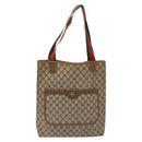 GUCCI GG Supreme Web Sherry Line Tote Bag PVC Beige Red 39 02 003 Auth 141617-13