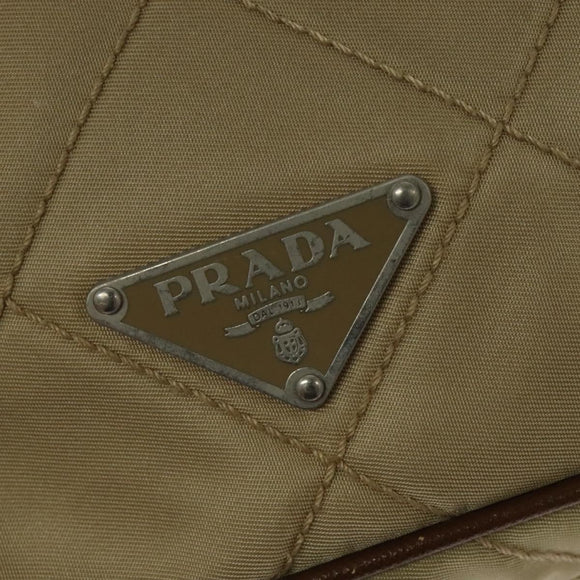 PRADA Shoulder Bag Nylon Beige Auth 141628