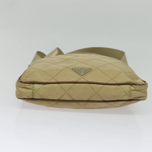 PRADA Shoulder Bag Nylon Beige Auth 141628