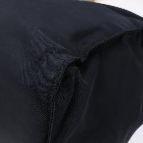 PRADA Hand Bag Nylon Navy Gold Auth 141629