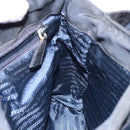 PRADA Hand Bag Nylon Navy Gold Auth 141629-18