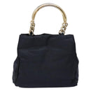 PRADA Hand Bag Nylon Navy Gold Auth 141629-2