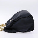 PRADA Hand Bag Nylon Navy Gold Auth 141629-4