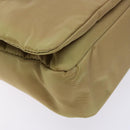 PRADA Shoulder Bag Nylon Beige Silver Auth 141630-11