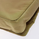 PRADA Shoulder Bag Nylon Beige Silver Auth 141630-12