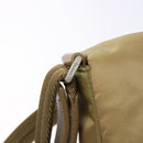 PRADA Shoulder Bag Nylon Beige Silver Auth 141630-16