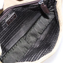 PRADA Shoulder Bag Nylon Beige Silver Auth 141630-19