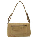 PRADA Shoulder Bag Nylon Beige Silver Auth 141630-2