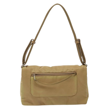 PRADA Shoulder Bag Nylon Beige Silver Auth 141630 - 0