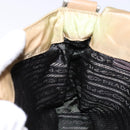 PRADA Shoulder Bag Nylon Beige Silver Auth 141630-21