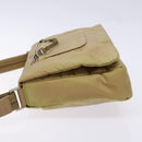 PRADA Shoulder Bag Nylon Beige Silver Auth 141630-5