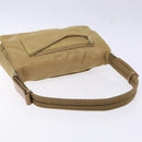 PRADA Shoulder Bag Nylon Beige Silver Auth 141630-7