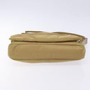PRADA Shoulder Bag Nylon Beige Silver Auth 141630-9