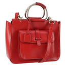 GUCCI Hand Bag Leather 2way Red 000 2058 0307 5 Auth 141632-1