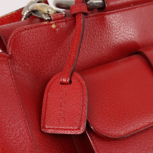GUCCI Hand Bag Leather 2way Red 000 2058 0307 5 Auth 141632