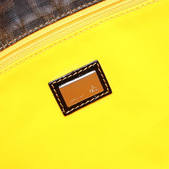 FENDI Zucca Canvas Tote Bag Black Brown Auth 141633