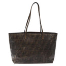 FENDI Zucca Canvas Tote Bag Black Brown Auth 141633-13