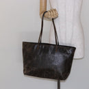 FENDI Zucca Canvas Tote Bag Black Brown Auth 141633-21