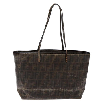 FENDI Zucca Canvas Tote Bag Black Brown Auth 141633 - 0