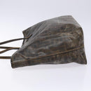 FENDI Zucca Canvas Tote Bag Black Brown Auth 141633-4