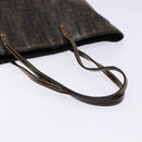 FENDI Zucca Canvas Tote Bag Black Brown Auth 141633-7