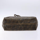 FENDI Zucca Canvas Tote Bag Black Brown Auth 141633-5