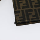 FENDI Zucca Canvas Shoulder Bag Black Brown gold Auth 141634-12