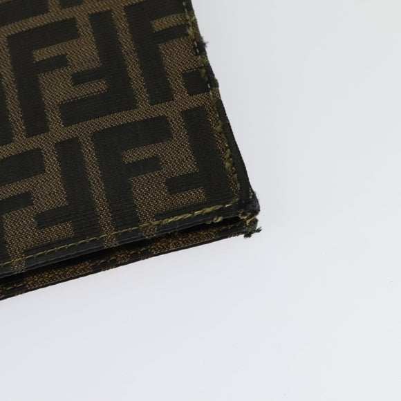 FENDI Zucca Canvas Shoulder Bag Black Brown gold Auth 141634