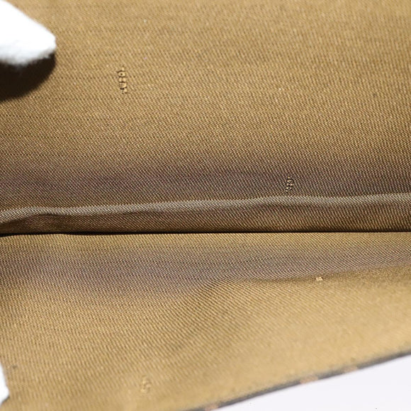 FENDI Zucca Canvas Shoulder Bag Black Brown gold Auth 141634