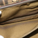 FENDI Zucca Canvas Shoulder Bag Black Brown gold Auth 141634-22