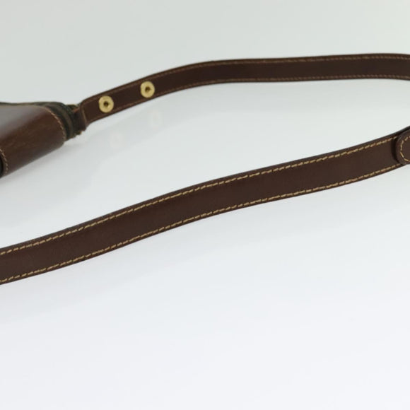 FENDI Zucca Canvas Shoulder Bag Black Brown gold Auth 141634