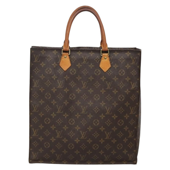 LOUIS VUITTON Monogram Sac Plat Hand Bag M51140 LV Auth 141640