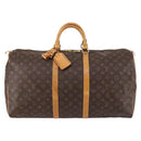 LOUIS VUITTON Monogram Keepall 55 Boston Bag M41424 LV Auth 141641-13