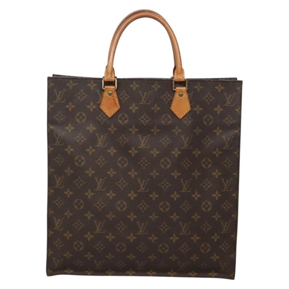 LOUIS VUITTON Monogram Sac Plat Hand Bag M51140 LV Auth 141645