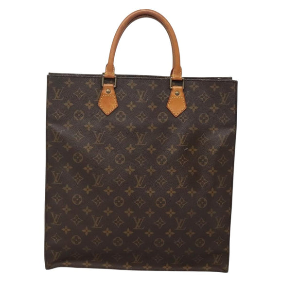 LOUIS VUITTON Monogram Sac Plat Hand Bag M51140 LV Auth 141645