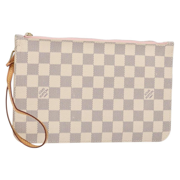 LOUIS VUITTON Damier Azur Neverfull MM Pouch LV Auth 141647