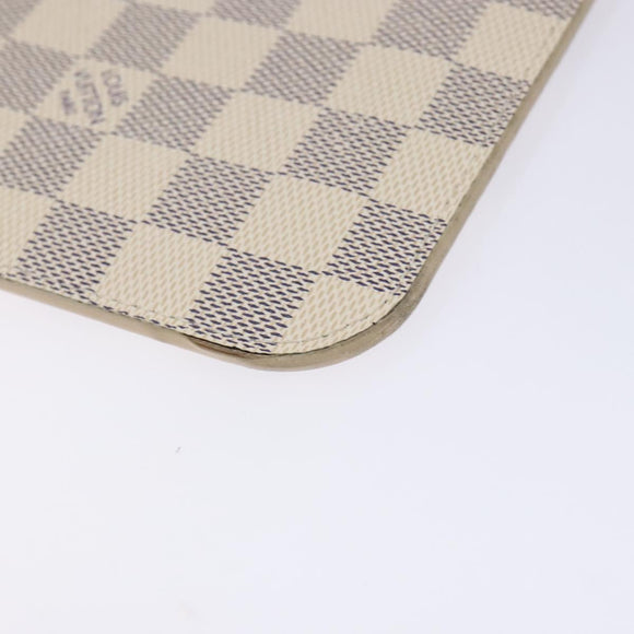 LOUIS VUITTON Damier Azur Neverfull MM Pouch LV Auth 141647