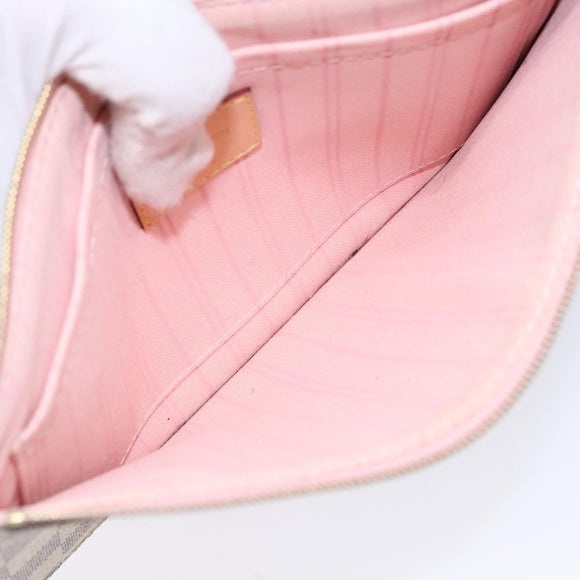 LOUIS VUITTON Damier Azur Neverfull MM Pouch LV Auth 141647