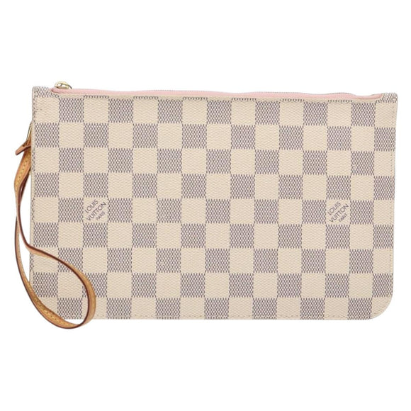 LOUIS VUITTON Damier Azur Neverfull MM Pouch LV Auth 141647