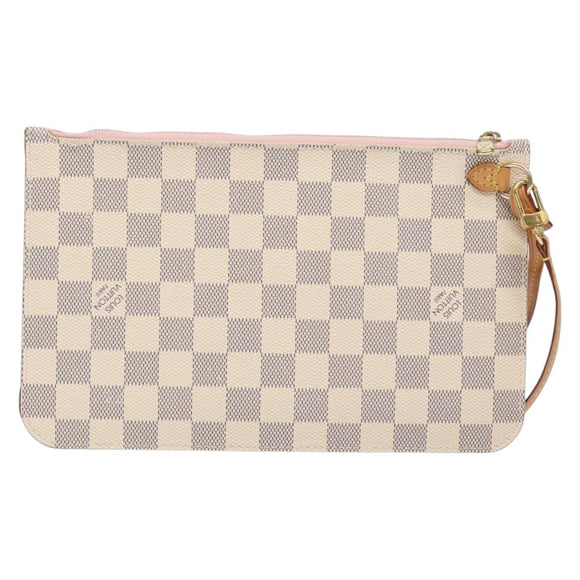 LOUIS VUITTON Damier Azur Neverfull MM Pouch LV Auth 141647