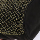 CHANEL Camelia Tote Bag Canvas Black Silver CC Auth 141651-16