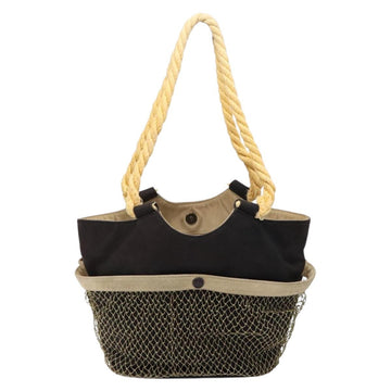 CHANEL Camelia Tote Bag Canvas Black Silver CC Auth 141651 - 0