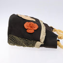 CHANEL Camelia Tote Bag Canvas Black Silver CC Auth 141651-3