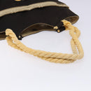 CHANEL Camelia Tote Bag Canvas Black Silver CC Auth 141651-7