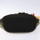 CHANEL Camelia Tote Bag Canvas Black Silver CC Auth 141651-5