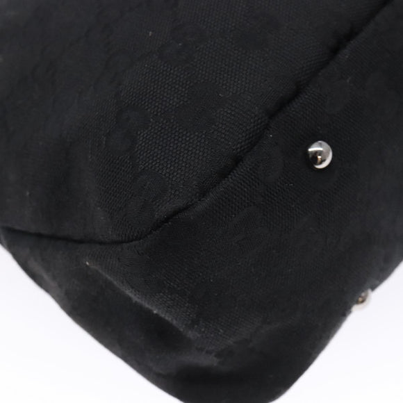 GUCCI GG Canvas Shoulder Bag Black Silver 132260 Auth 141652