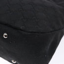GUCCI GG Canvas Shoulder Bag Black Silver 132260 Auth 141652-12
