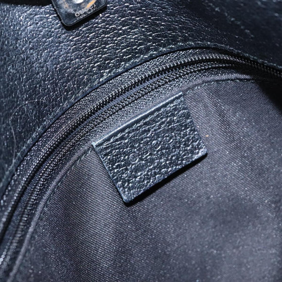 GUCCI GG Canvas Shoulder Bag Black Silver 132260 Auth 141652